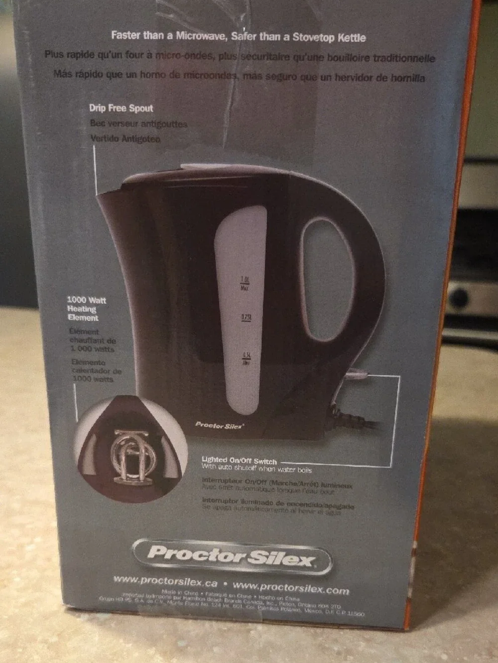 Proctor Silex Black 1-Litre Electric Kettle